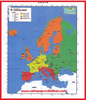 Letak dan Luas Benua Eropa