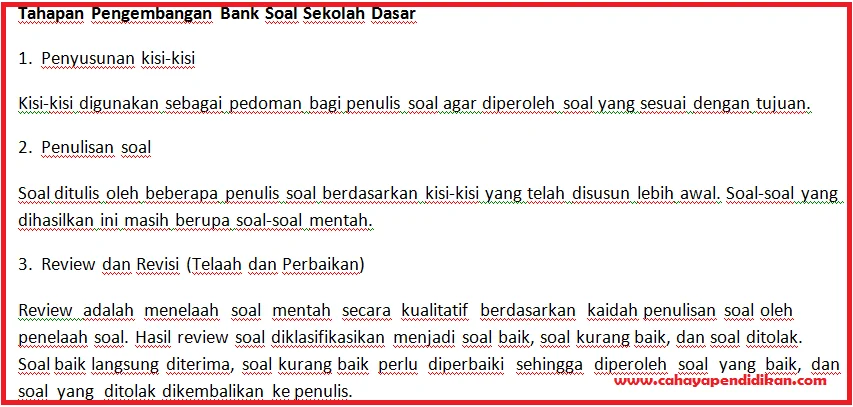 Tahapan Pengembangan Bank Soal